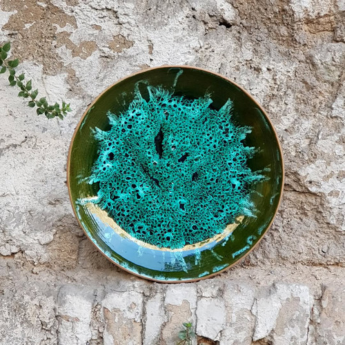 «فوران فیروزهای» _ بشقاب سفالی